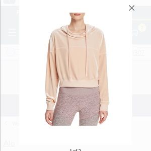 Alo pink velour hoodie xs